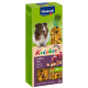 Vitakraft Kräcker für kleine Haustiere, mit Trauben- und Nussgeschmack. Enthält zwei Sticks mit Schichten aus Samen und Früchten.