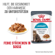 Royal Canin Urinary Katzenfutterbeutel mit einem Teller mit Nassfutter, der Text über die Unterstützung der Harnwegsgesundheit in 10 Tagen enthält.