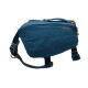 Blauer Hunderrucksack von Ruffwear, mit verstellbaren Riemen und einem oberen Griff für einfaches Tragen.