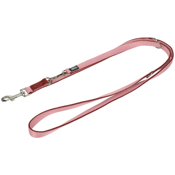 Pink-rote verstellbare Hundeleine mit Metallverschluss und Amour-Markenanhänger.