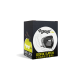 Emballage de boîte pour un siège auto pour animaux avec des connecteurs ISOFIX/LATCH, présentant un design noir et gris et un graphique du siège.