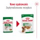 Porównanie opakowań karmy dla zwierząt Royal Canin: po lewej stronie "MINI Adult" z obrazkiem psa, po prawej stronie "S mini adult" z obrazkiem szczeniaka.