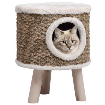 Katzenhaus mit Holzbeinen 41 cm