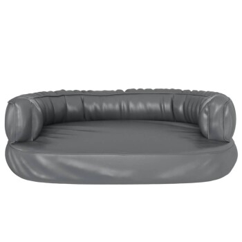 Hundebett Ergonomisch Kunstleder grau S