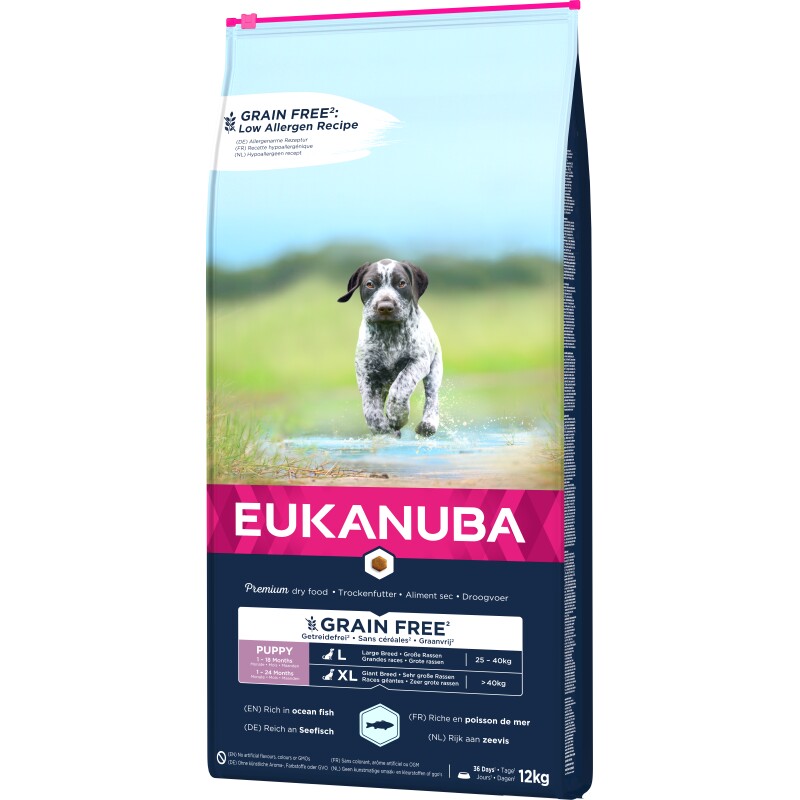 EUKANUBA droogvoer voor honden van grote rassen Puppy, graanvrij 12 kg