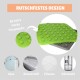 Grüne rutschfeste Matte mit 49 Saugnäpfen, entworfen für Glas-, Kunststoff-, Fliesen- und Edelstahloberflächen.