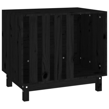 Hundehütte Massivholz Kiefer Hundehöhle Hundebett schwarz 70 cm, 50 cm, 62 cm
