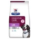 Sac de nourriture pour chien Hill's Prescription Diet Digestive Care i/d Sensitive présentant un chien souriant, étiqueté "Recommandé par les vétérinaires."