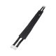 Schwarzer Neopren-Pferdegurt mit Metallverschlüssen und verstellbaren Riemen, entworfen für Komfort und Stabilität beim Reiten.