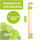 Stiegengitter Verlängerung für das Modell MIKO, Maße: 77 cm hoch, 10 cm breit, 4 cm tief, mit grünen und weißen Designelementen.