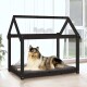 Hundebett XL (101x70x90 cm) aus Kiefernholz schwarz