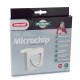 Flap de remplacement pour porte pour animaux de compagnie à micropuce, avec un texte multilingue et une image de chat.