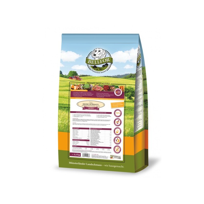 Bellfor Trockenfutter mit Lamm und Kaninchen - Heide-Schmaus Mini - 2,5 kg