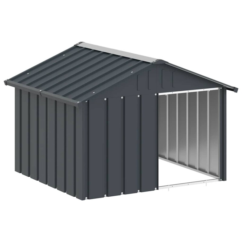 VidaXL Hundehütte Verzinkter Stahl Hundezwinger Hundekäfig anthrazit 1,165 m, 1,03 m, 81,5 cm