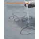 Graue, gesteppte Haustierunterlage mit Steppmuster und angesammeltem Wasser; sichtbarer deutscher Text: 'Absorbiert Flüssigkeit schnell'.