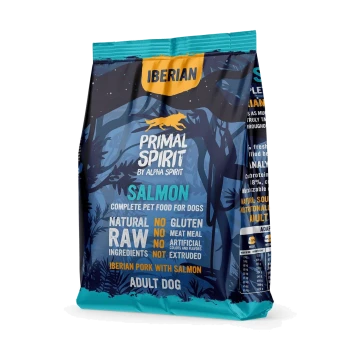 Primal Spirit 'Iberian' von Alpha Spirit, Lachs-Hundefutterbeutel, natürliche Rohzutaten, glutenfrei, für ausgewachsene Hunde