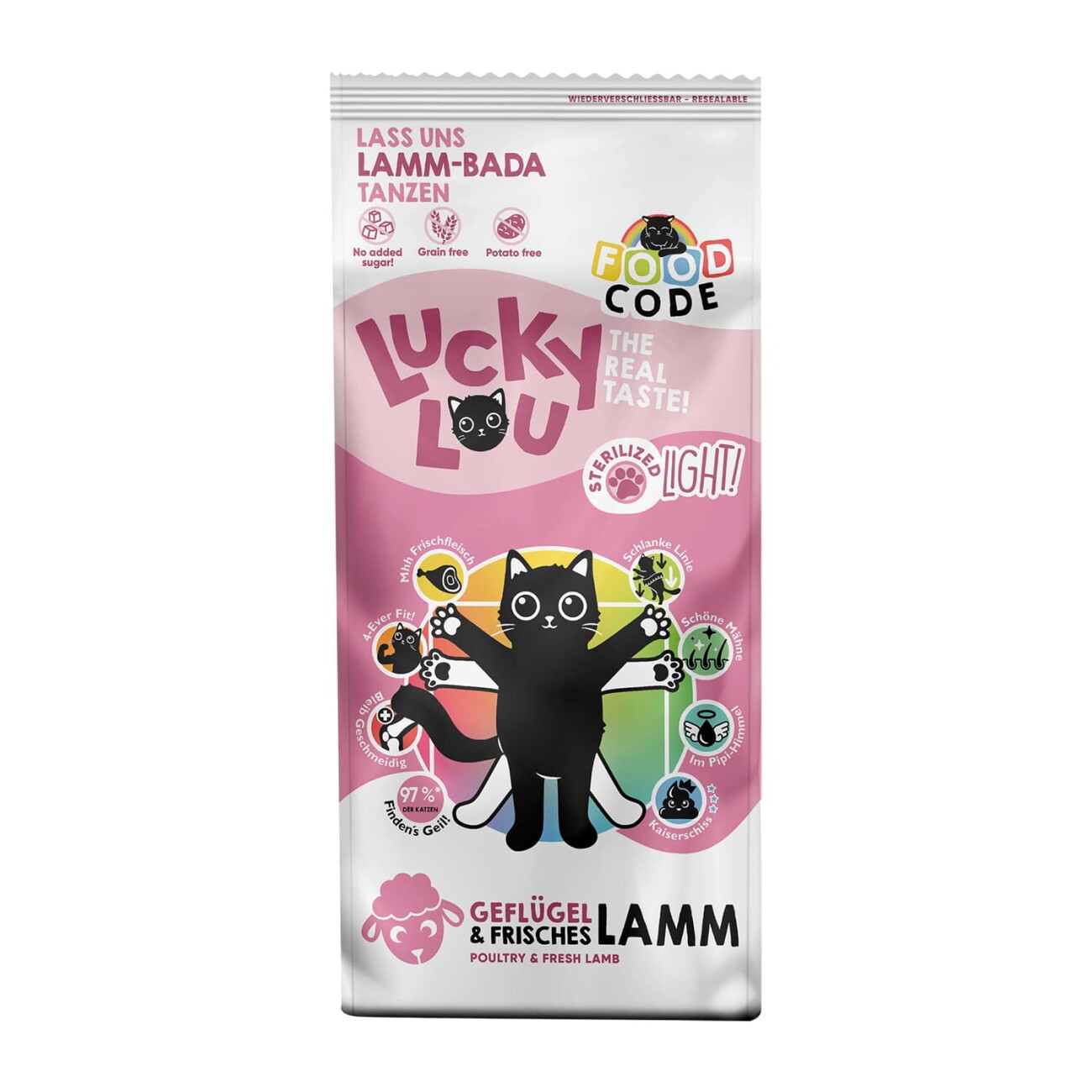 Lucky Lou Trockenfutter Katze Adult, Light, Geflügel und Lamm 3 kg