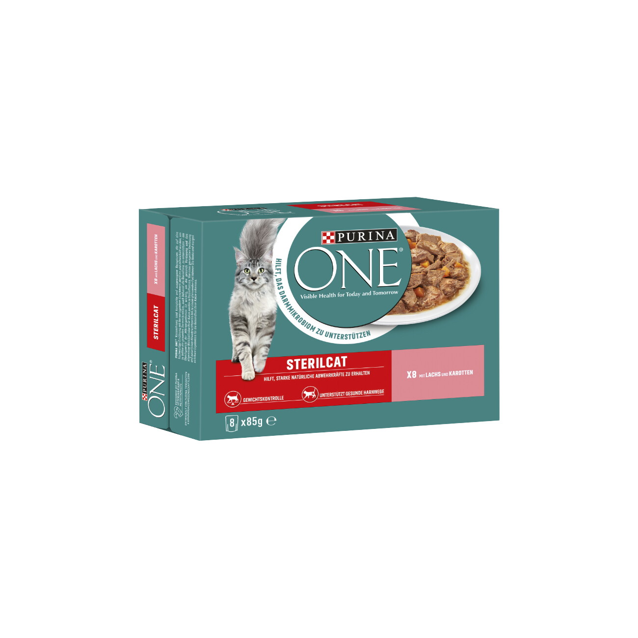 Purina ONE  STERILCAT Nassfutter Katze Adult zarte Stückchen in Sauce 8x85 g