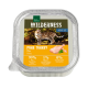 Wilderness Adult Pure Turkey Haustierfutterverpackung mit einem Bild einer Wildkatze, das 99% Truthahn, 1% Pflanzen und 0% zugesetzte Körner angibt.
