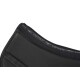 Schwarzes Reitsport-Sattelpad mit gestepptem Muster und "Equinate"-Markierung entlang der oberen Kante.