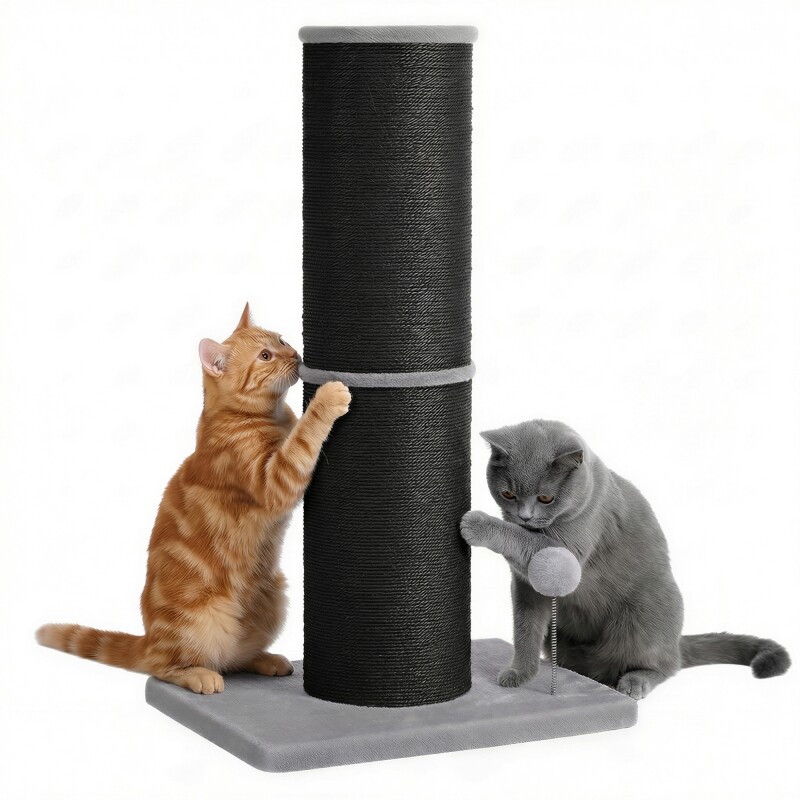 FEANDREA Kratzbaum Kratzsäule, 85 cm hoch, 7/13/17 cm Dicker Sisalstamm, für alle Katzen