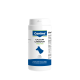 Weiße Canina-Flasche mit 'Calcium Carbonat Tabletten' für Hunde mit blauer Hundesilhouette; Etikett: 'Canina', 'Calcium Carbonat Tabletten', 'Für Hunde'.