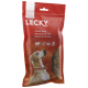 Emballage rouge de LECKY Ziemer-Sticks pour chiens, présentant une image de profil d'un chien et un texte indiquant "100% naturel" et "faible en gras."