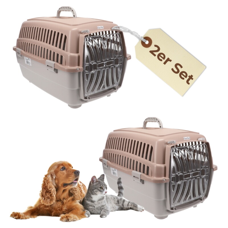 GarPet 2er Set Transportbox Hundebox Katzen Box