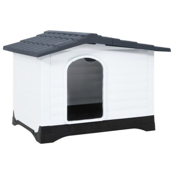 Hundehütte aus Polypropylen grau 90,5 cm, 68 cm, 66 cm