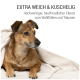 Logo von Doctor Bark auf einem hellgrauen Stoffhintergrund, mit dem Text "Doctor Bark® MADE IN GERMANY" deutlich angezeigt.