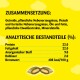 Emballage de nourriture pour animaux sur fond jaune, montrant un texte allemand sur la composition : protéines (22 %), matières grasses (22 %), fibres (2 %), et énergie (408 kcal/100g).