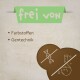 Etikett "frei von" mit Aufzählungspunkten für "Farbstoffen" und "Gentechnik", mit entsprechenden Icons.