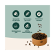 Schüssel mit braunen Pellet-Futter und fallenden Kroketten; grüne Symbole und deutscher Text '100% Getreidefrei', 'Gesundes Gewicht'.