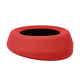 Rote Silikon-Haustierfutterschüssel mit einer glatten Oberfläche und einem breiten Rand, entworfen für einfaches Füttern und Stabilität.