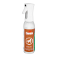 Eine Sprühflasche mit der Aufschrift "Envira Pferde Spray", die für Pferde entwickelt wurde, mit einer weißen Düse und einem braun-grünen Etikett.