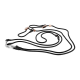 Schwarze verstellbare Hundeleine mit Metallclip und Holzakzenten, entworfen für Spaziergänge und Kontrolle von Haustieren.