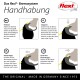 Anleitung für das flexi® Bremssystem mit vier Illustrationen, die freies Laufen, Stoppen und Sperren zeigen, auf Deutsch.