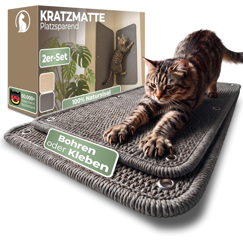 Kratzmatte Wand 2er Set 60x25 grau