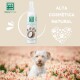 Hunde Eau de Cologne von Men For San, mit einem Kokosnussduft, mit dem Text "Alta Cosmética Natural" und einem Pfotenabdruckdesign.