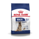 Royal Canin Maxi Adult dog food bag for large dogs over 5 years, featuring a German Shepherd image and nutritional details.