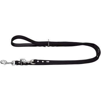 verstellbare Hundeführleine basic schwarz 1,3 cm