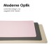 Moderne Futtermatten für Haustiere in Rosa, Grau und Beige mit einem schlichten Design. Text: "Moderne Optik, schlichtes Design und abgestimmte Farben."