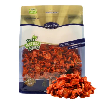Lyra Pet Nature Power getrocknete Karottenscheiben für Haustiere, 100 % natürlich, ohne Farbstoffe oder Konservierungsmittel, Premiumqualität.