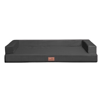 ® Orthopädisches Design Hundesofa GIBSON VISCO Kunstleder kubische Form schwarz/ graphit 1,2 m, 22 cm, 90 cm