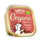 Lily's Kitchen Organic Dinner for Puppies with Chicken & Veg dog food container with dog and butterfly illustration.