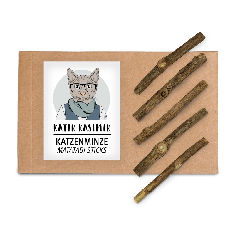 Kater Kasimir Katzenminze Sticks (Matatabi-Kausticks) Katzenminze Spielzeug, Katzen Kauhölzer, Sticks für Katzen Zahnpflege