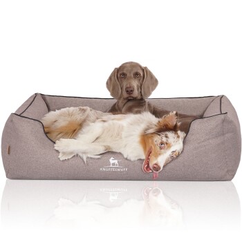 Orthopädisches Hundebett Wippo aus Velours mit Handwebcharakter grau XXL