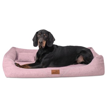 ® WILLIAM Couture - Orthopädisches Hundebett | Bequemes Hundesofa altrosa 1,3 m, 22 cm, 1 m