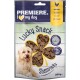 Premiere I Love My Dog Lucky Snack Shamrocks Hundesnacks, 200g, mit herzförmigen Kroketten und einem Kleeblatt-Design auf der Verpackung.
