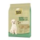 Select Gold Mini Senior dog food bag, 5-10 kg, for dogs over 8 years. Features "Sensitive" formula with lamb and rice.